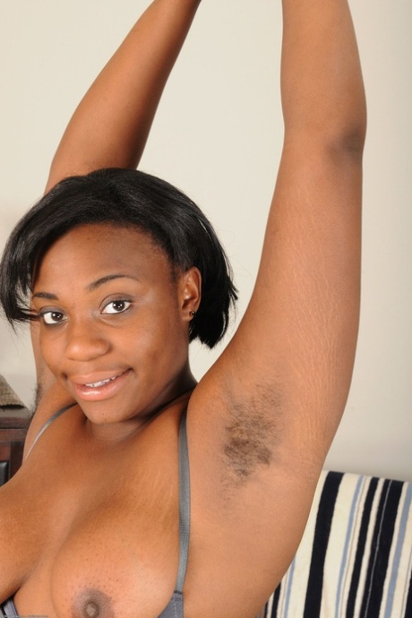 Chubby Ebony Lacey Shows Her Hairy Armpits And Grabs Her Fat Booty