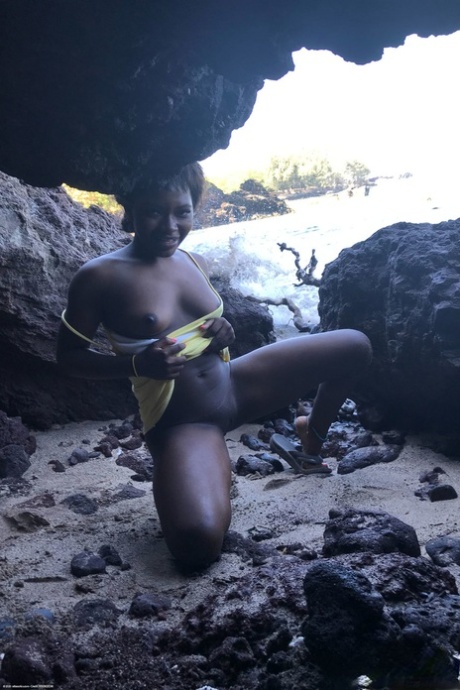 Little Afro-American Teen Noemie Bilas Shows Her Tits & Choco Holes In A Solo