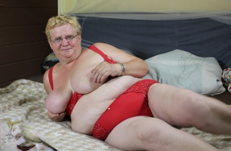 Fat Blonde Grandma Edeltrud Undresses And Masturbates In A Solo