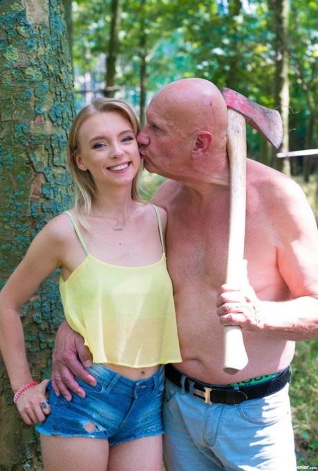 Sexy Teen Lily Ray Gets Her Face & Pussy Fucked By An Old Man At The Park