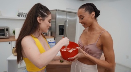 Sexy Teens Alexis Tae And Lily Lou Undress And Toy Each Other In The Kitchen