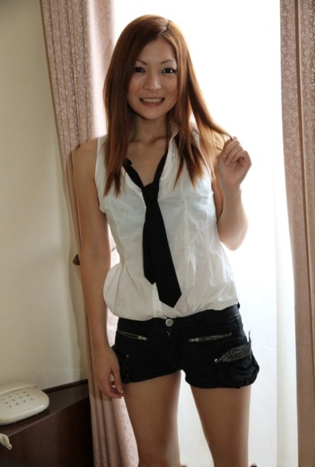 Following her school days, Asian beauty satisfied and spread some pussie strips.
