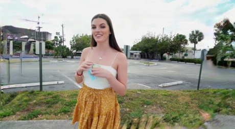 Skinny teen Fiona Frost gets a doggystyle pounding while hitchhiking