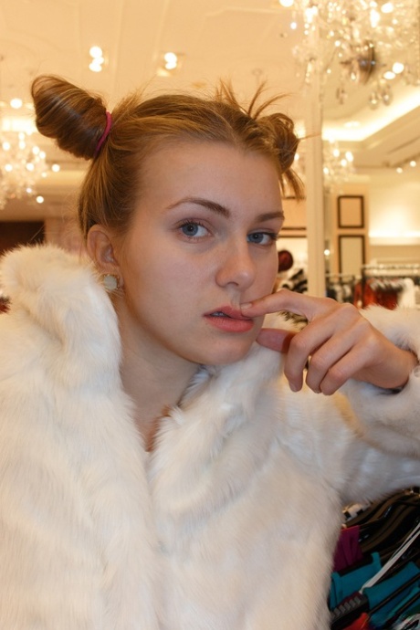 Russian Babe Tatiana Penskaya Flashing Her Boobs And Pussy In The Mall
