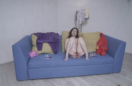 Russian Amateur Ally Breelsen Flaunts Her Big Tits & Rubs Her Hairy Twat