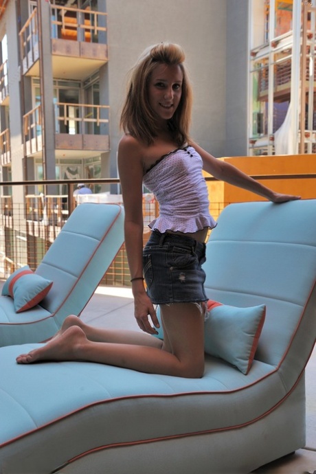 Sweet American Teen Tina Exposes Her Tiny Tits And Poses In Public