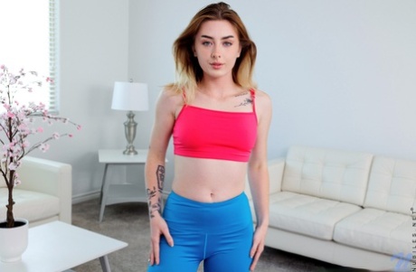 Acrobatic Teen Babe Ruby Redbottom Strips And Poses After Her Yoga Class