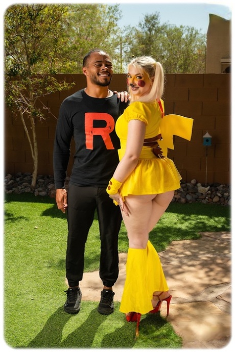 Blonde Dressed Up As A Pokemon Leya Falcon Gets Stripped & Boned By A Neighbor