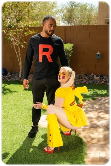 Blonde Dressed Up As A Pokemon Leya Falcon Gets Stripped & Boned By A Neighbor