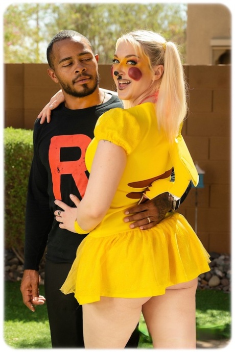 Blonde Dressed Up As A Pokemon Leya Falcon Gets Stripped & Boned By A Neighbor