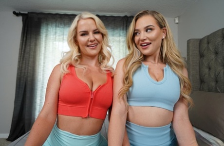 Teen Blake Blossom and MILF Slimthick Vic perform their big tits in this 3some.