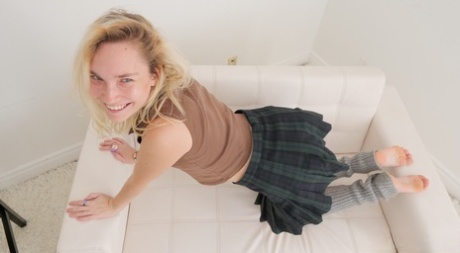 Teen Claire Roos Poses Pantyless In Her Skirt & Shows Her Big Ass & Holes