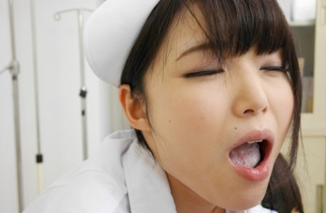 Asian Nurse Shino Aoi Blows Her Patient Until He Cums In Her Mouth
