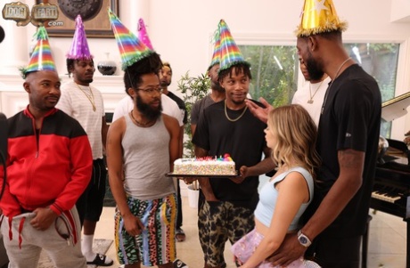 Cute Coco Lovelock Turns Her Birthday Party Into An Interracial Blowbang