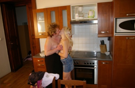Old & Young Lesbians Marevka & Yazmin Eat Each Other's Horny Pussy