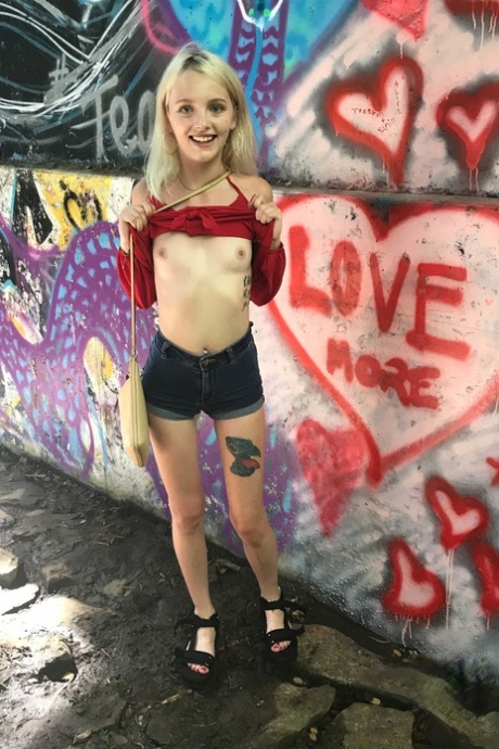 Amateur Girlfriend Kate Bloom Exposes Her Twat And Small Tits All Over Town