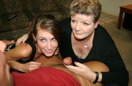 Fat Short Haired Mature Shares A Tasty Dick With Her Step Granddaughter