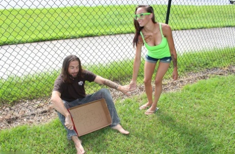 The perfect handjob being done by Sasha Foxxx to a homeless man.