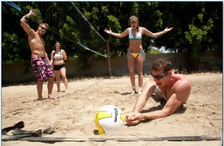 American Babe Tori Black Strips And Gets Rammed On A Beach Volleyball Court