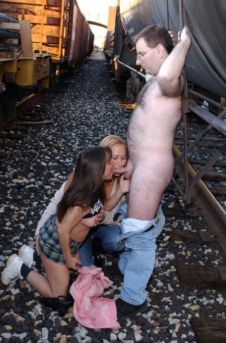 In the train station, a group of amateur MILFs named Tiger and Vixen are seen giving birth to an excitable penis.