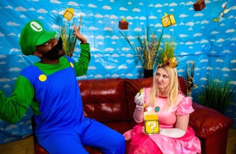 Curvy Blonde MILF Leya Falcon Gets Blacked Hard During A Super Mario Cosplay