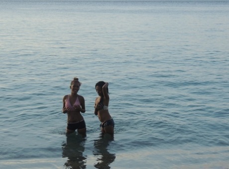 Asian amateur of high class, Shanelle Velasco and Bubbles Lacemani are captured on camera while enjoying the beach.