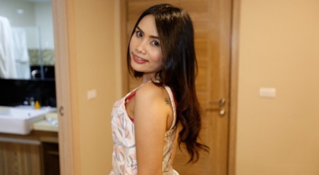 As part of POV action, Asian amateur Lin wears her white dress and performs a boner.
