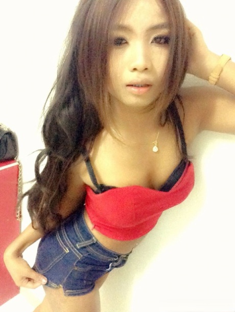 Lee Ya, a seductive Asian male, exhibits her firm big tits while posing in a solo pose.