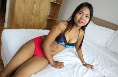 In POV, the young Asian female Ngon is being creampied and pounded like an adult.