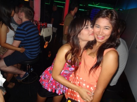 Lesbian Ayon & Her GF Tease In Sexy Outfits At The Club & While Naked At Home