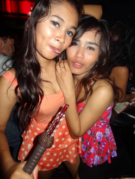 Lesbian Ayon & Her GF Tease In Sexy Outfits At The Club & While Naked At Home