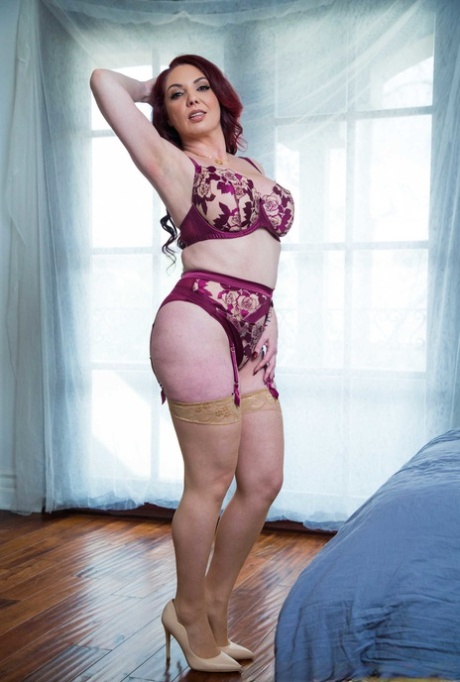 Curvy mom Kiki DAire dresses in alluring lingerie and misbehaves her son's skinny friend.