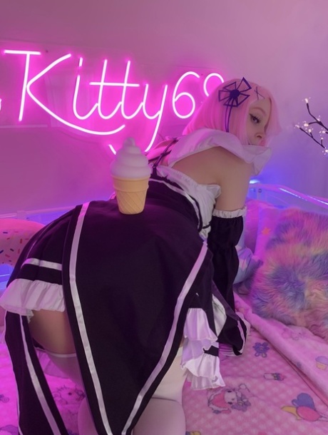 Sexy OnlyFans Babe Little Kitty Poses In Her Hot Maid Uniform In A Solo