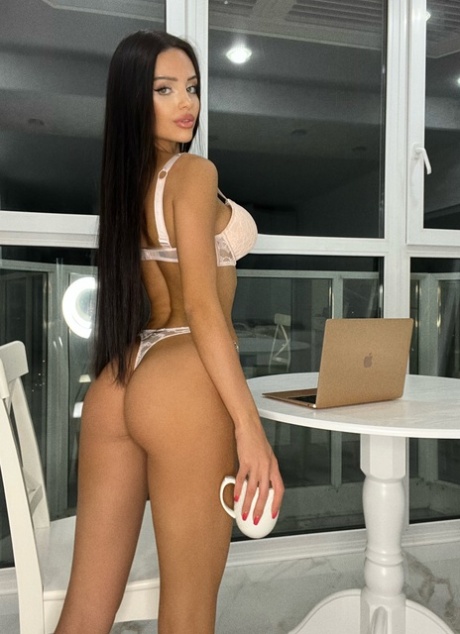 Long-haired Teen Anastasia Vi Flaunts Her Shapely Ass In Sexy Lingerie