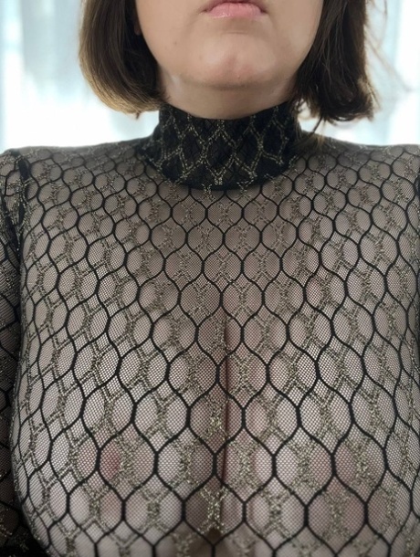 Chubby Babe Kristi KKK Teases With Her Big Ass In A See Through Bodysuit