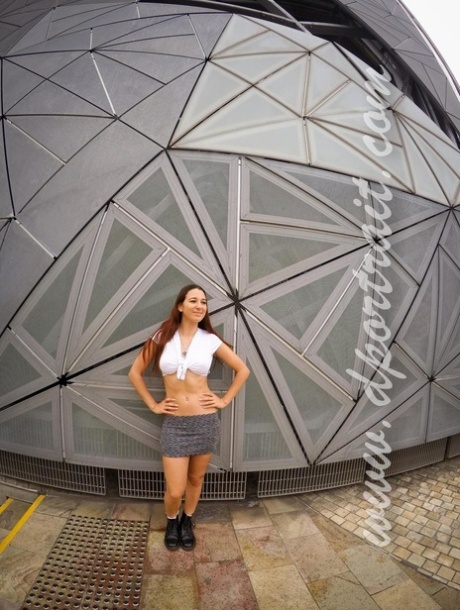 Hot Australian teen flashing her panties at Federation Square in Melbourne