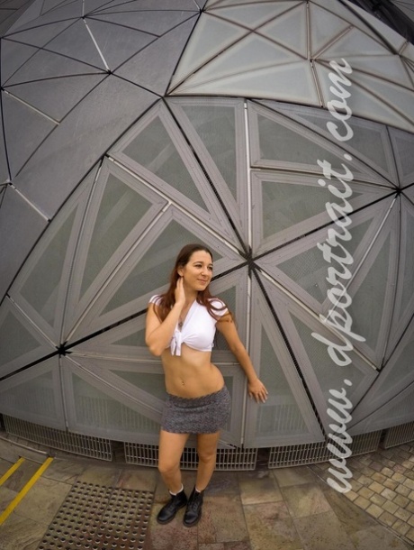 Hot Australian teen flashing her panties at Federation Square in Melbourne