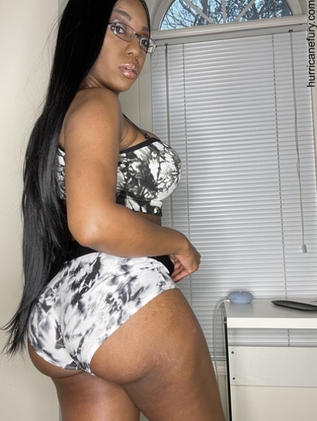 Dark-haired Ebony Furystrikesback Exposes Her Incredible Big Ass And Hot Pussy