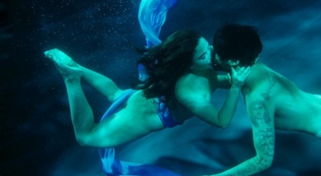 Breathtaking European mermaids enjoy a romantic fuck under the water