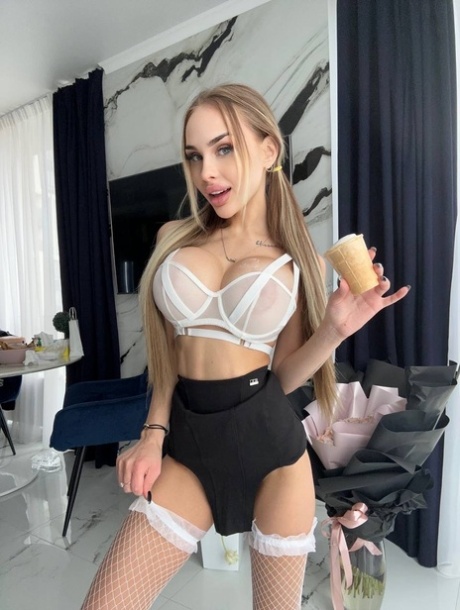 Skinny OnlyFans Babe Eliasa A Poses In Her Lingerie & Unveils Her Big Tits