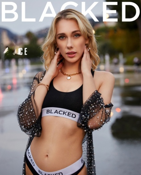 Blonde blonde girl: Sky Pierce enjoying interracial sex with black man.