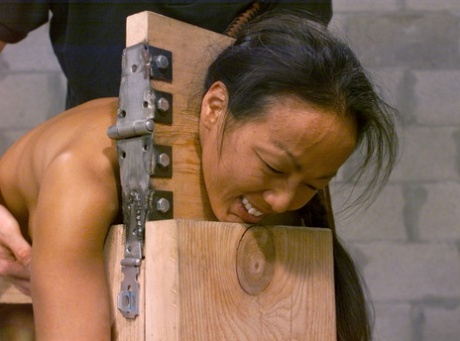 Naked Brunette In Bondage Kelana Gets A Flogging During A Submission Training