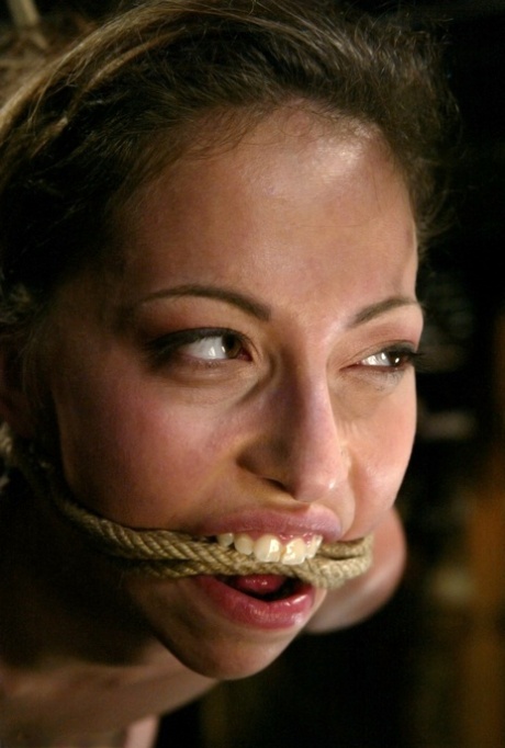 Veronica Jett is given oral pleasure while in suspension, with her mouth and asshole being used.