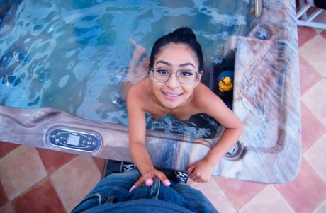 The Nerdy sensation, Binky Beaz, delivers an exceptional performance of head-turning POV sex.