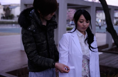 Japanese sex worker Kokona Sakurai receives her massage and hard cream.
