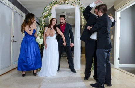 At the wedding, Angela White receives a facial examination and gets her big toes tickled.