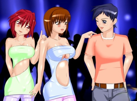 Animated Trannies With Nice Bodies Enjoy A Threesome With A Drunk Guy