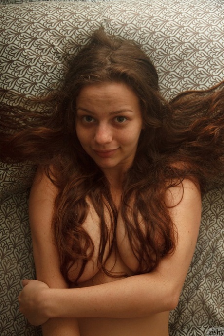 Brunette Teen Avri Gaines Unveils Her Nice Breasts & Hairy Vagina In Her Room
